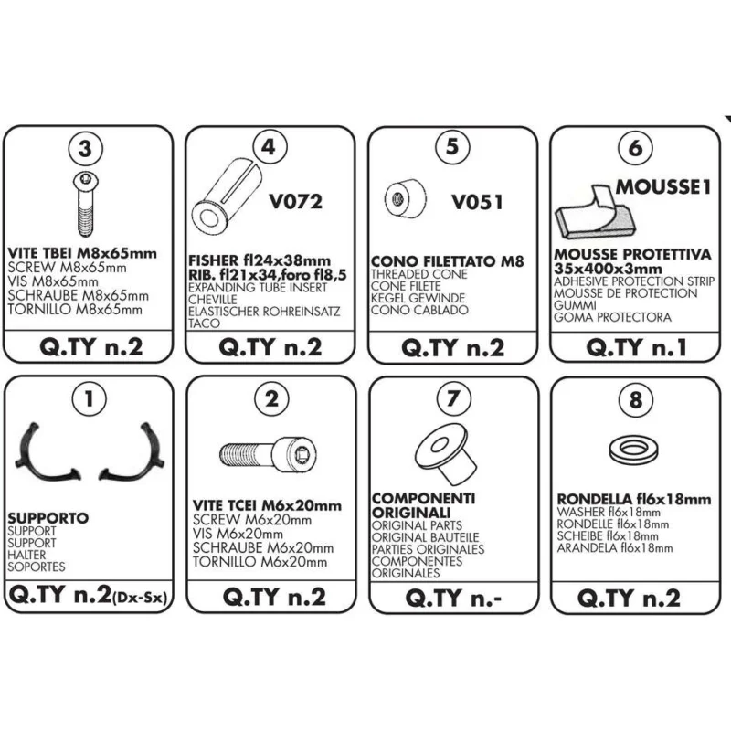 Compra Oggi Stesso Kit specifico per montare il PL351 / T351 senza l'attacco per il bauletto posteriore 351FZ Givi 351KIT Per YAMAHA FZ6/FZ6 600 Fazer (04 > 06); FZ6 S2 / FZ6 Fazer S2 (07-11)