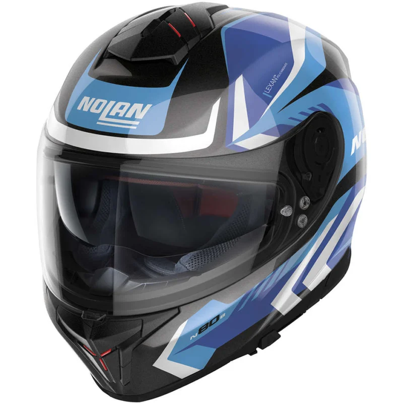 Integral Motorcycle Helmet Nolan N80-8 RUMBLE N-Com 060 Black Blue Ordina Subito