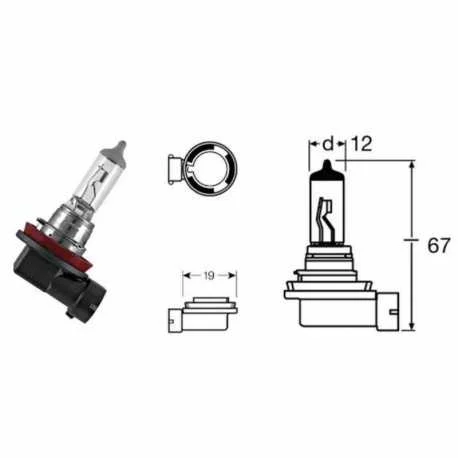Lampada H11 12V-55W / Pgj19-2 Aprilia Tuono R-Factory 1000 2006-2009 Prezzo Di Fabbrica